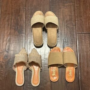 SHEIN Beige and Tan Women's Sandals Set